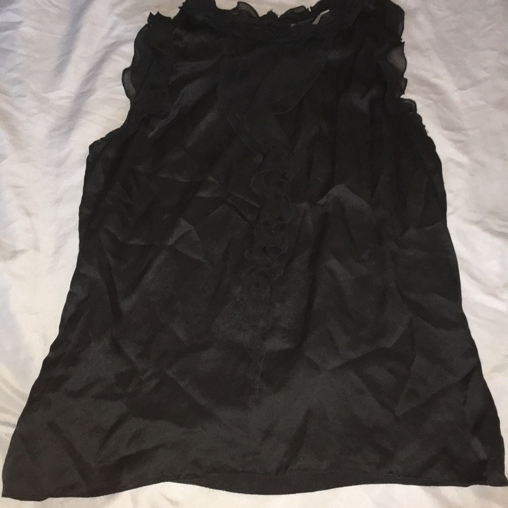 Black ruffle shirt